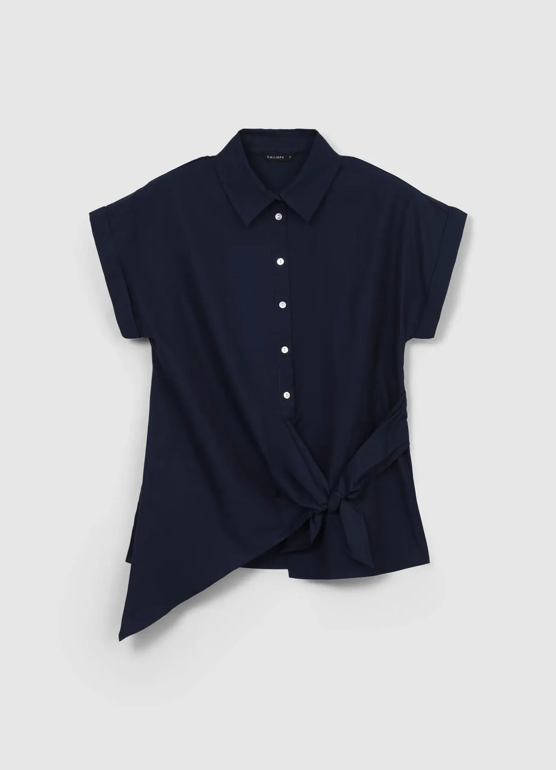 Calliope chemise nouée femme manches courtes coton