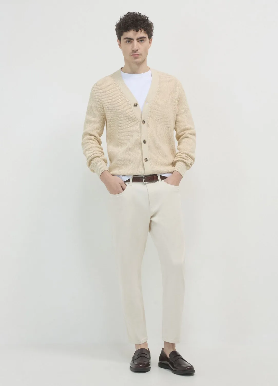 Calliope cardigan homme coton à boutons uni