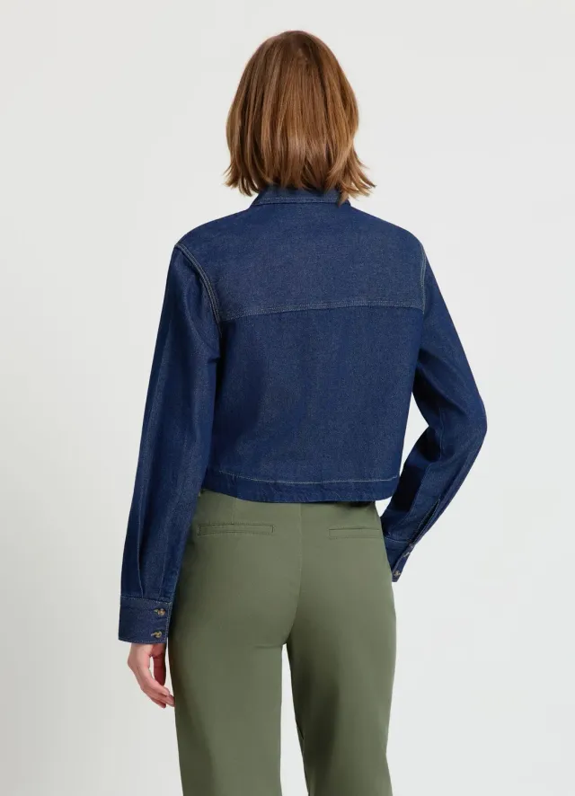 Calliope chemise crop femme en denim à boutons taille S