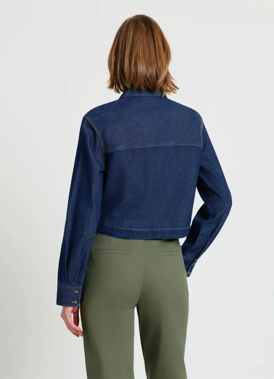 Calliope chemise crop femme en denim à boutons taille S