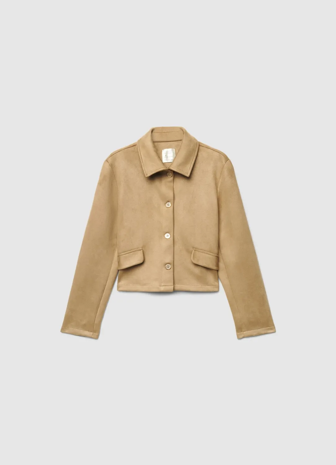 Calliope Veste fille effet suède boutons unie