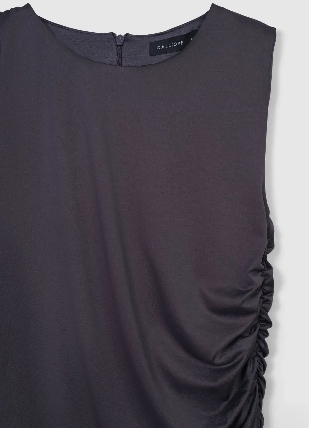 Calliope Atelier robe courte froncée femme sans manches