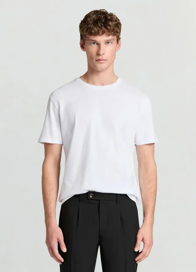 Calliope T-shirt piqué homme col rond uni