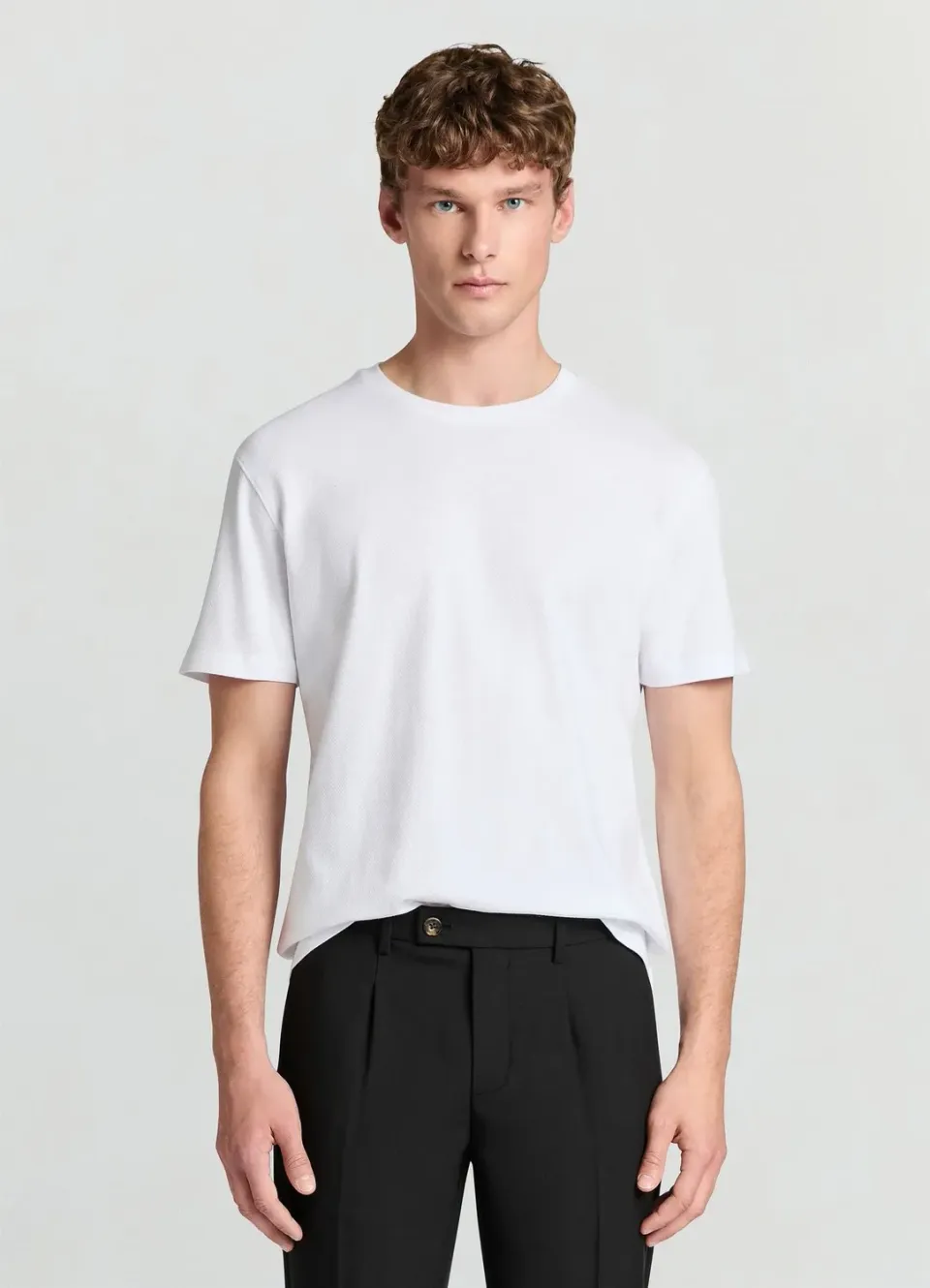 Calliope T-shirt piqué homme col rond uni