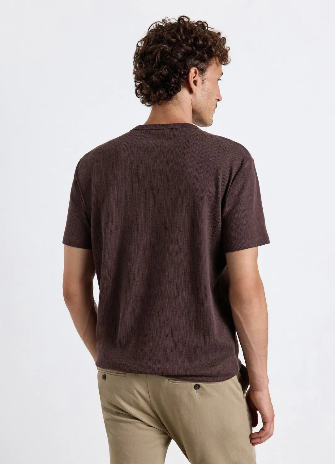 Calliope t-shirt côtelé homme col rond coton