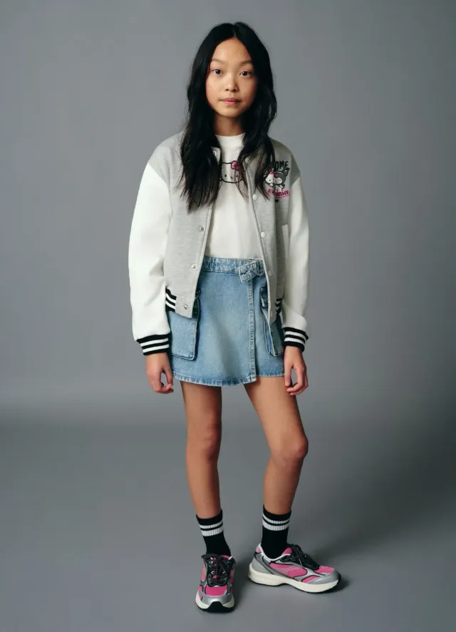 Calliope skort cargo denim fille jupe-short ceinture