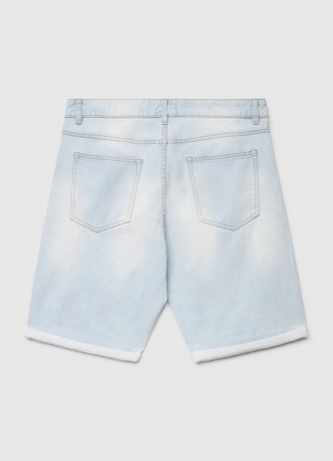Calliope short jean délavé homme à revers coton