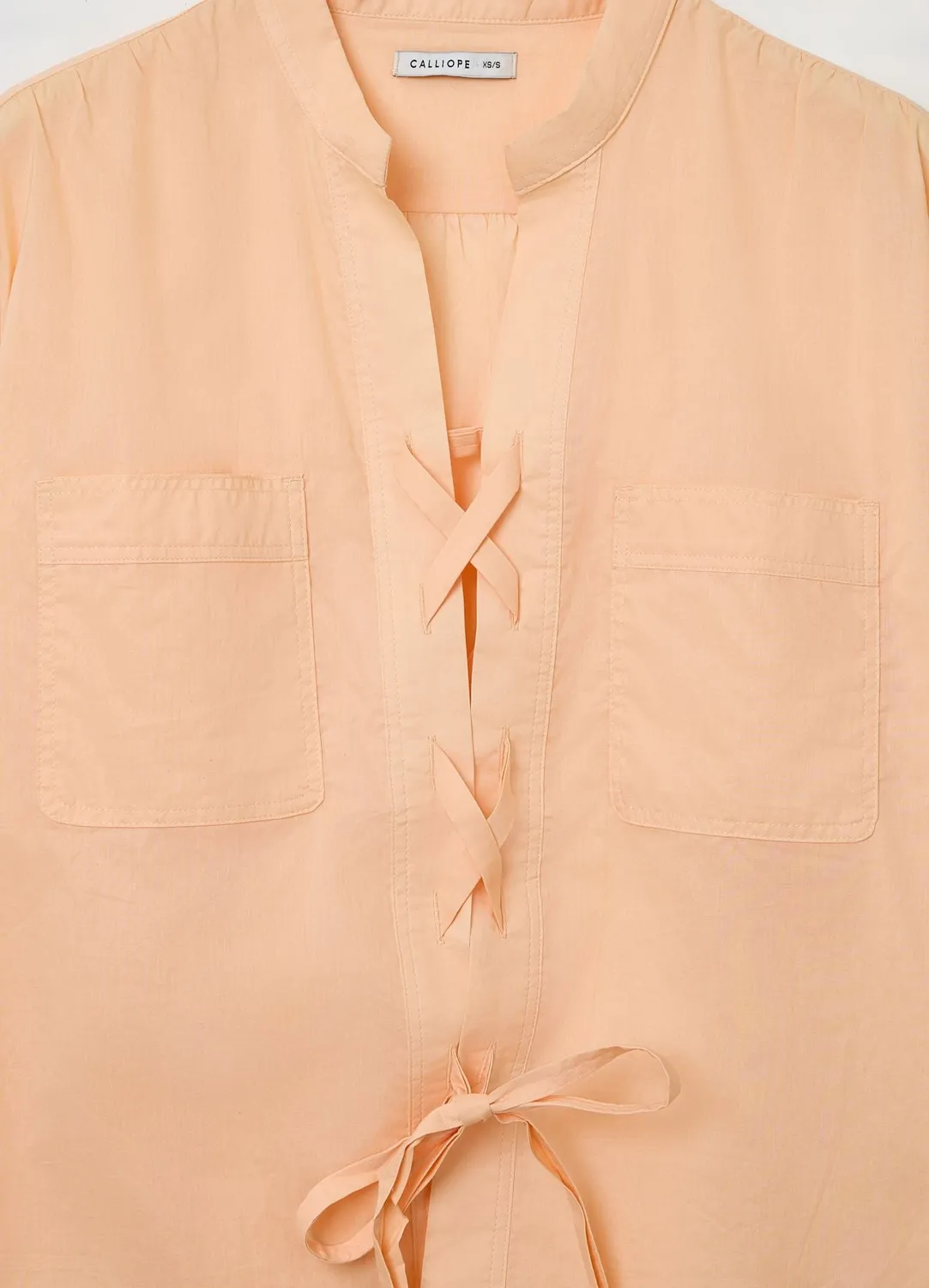 Calliope Chemise femme col mao lacets oversize