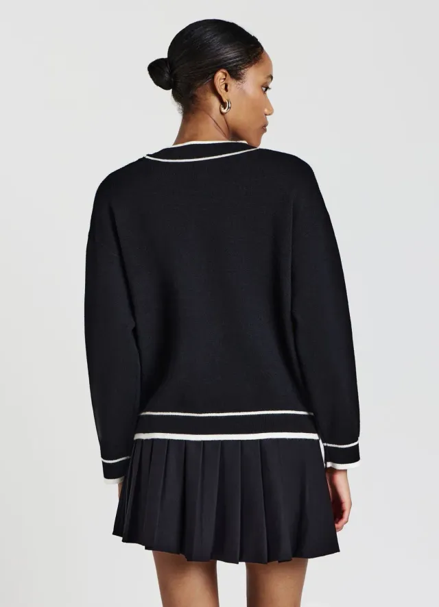 Calliope Cardigan profils contraste gilet femme col V