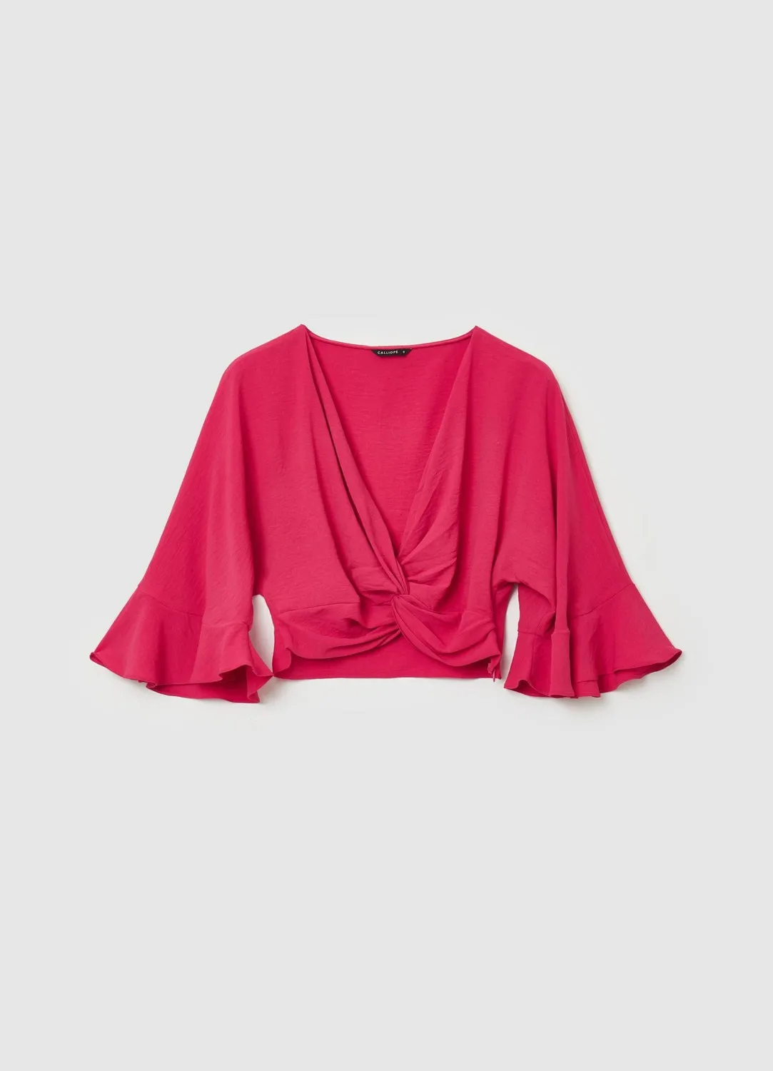 Calliope chemisier volants femme crêpe manches longues