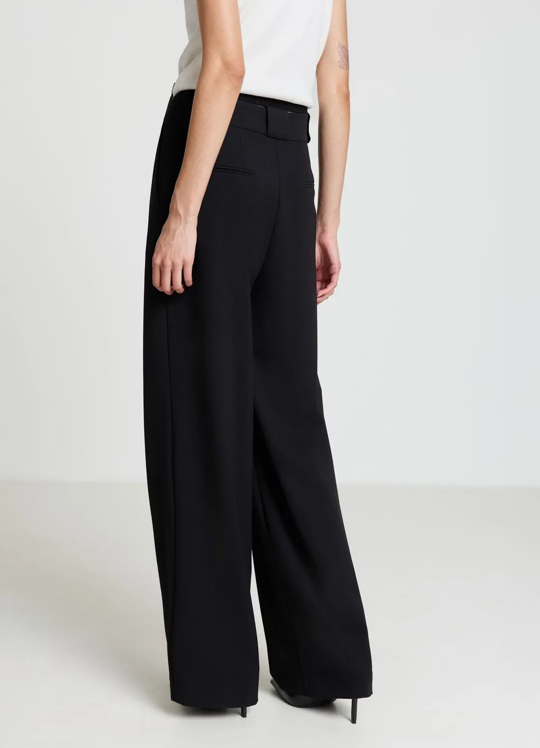 Calliope pantalon palazzo femme double pince large