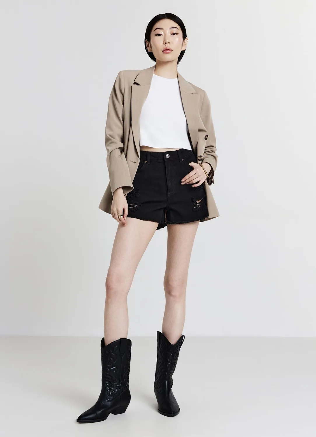 Calliope mom short femme déchiré 5 poches