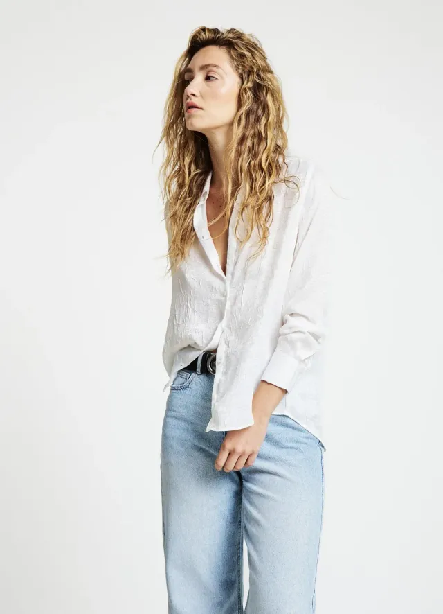 Calliope chemise effet froissé femme manches longues