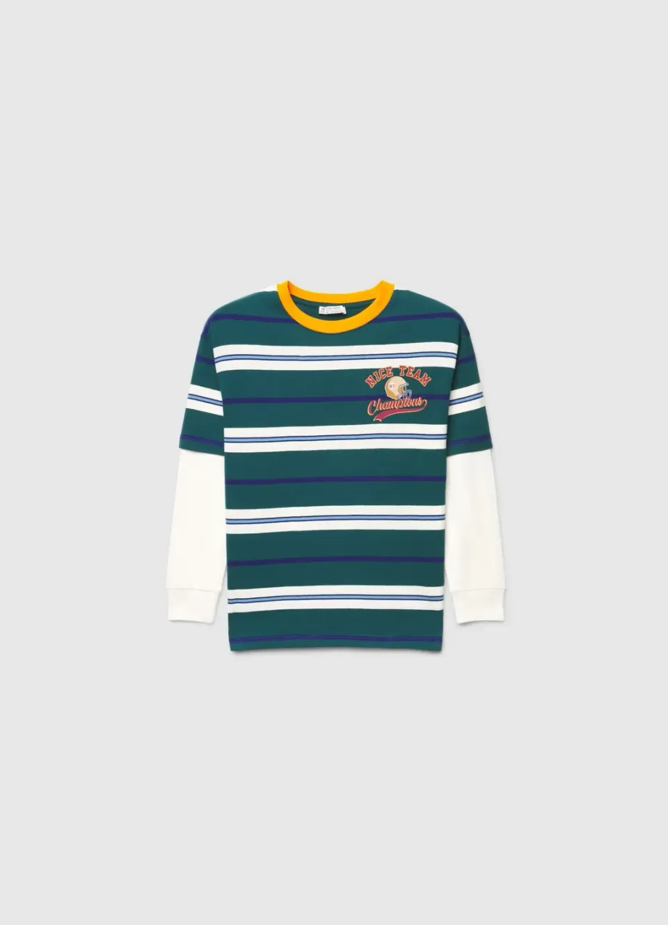 Calliope t-shirt garçon rayures effet 2-en-1 imprimé