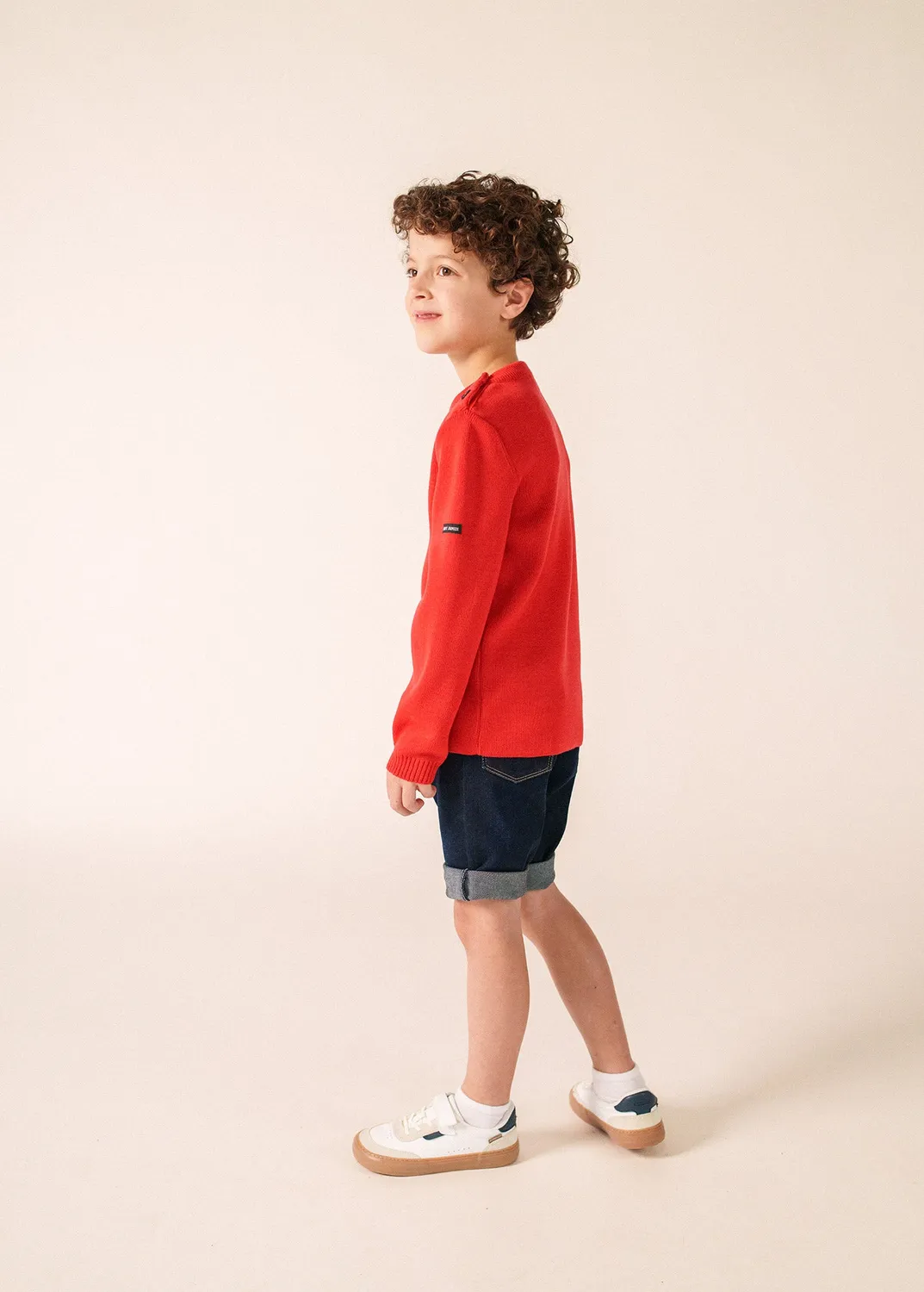 Saint James Moussaillon pull marin rouge enfant