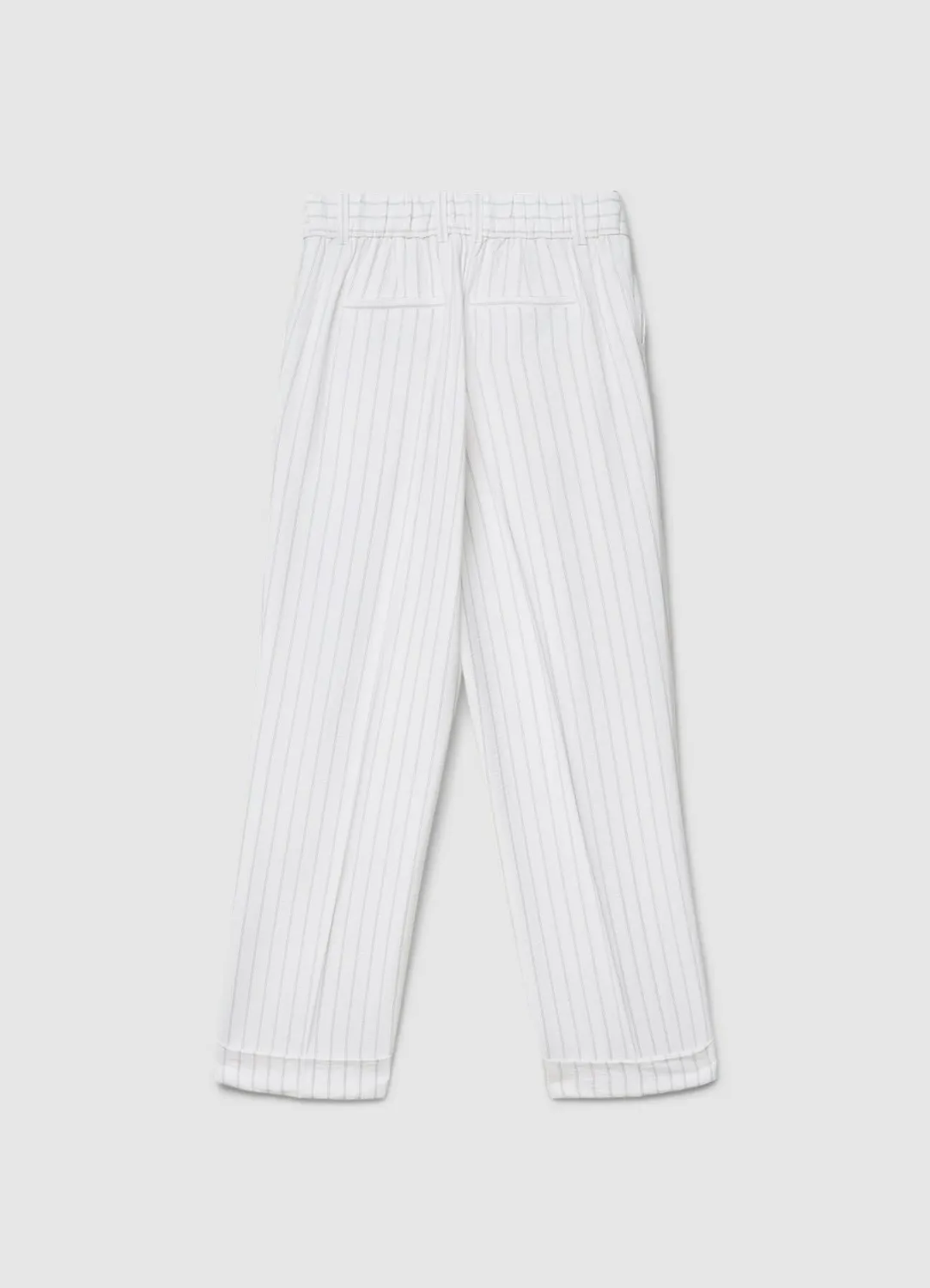 Calliope pantalon rayé femme élastique revers