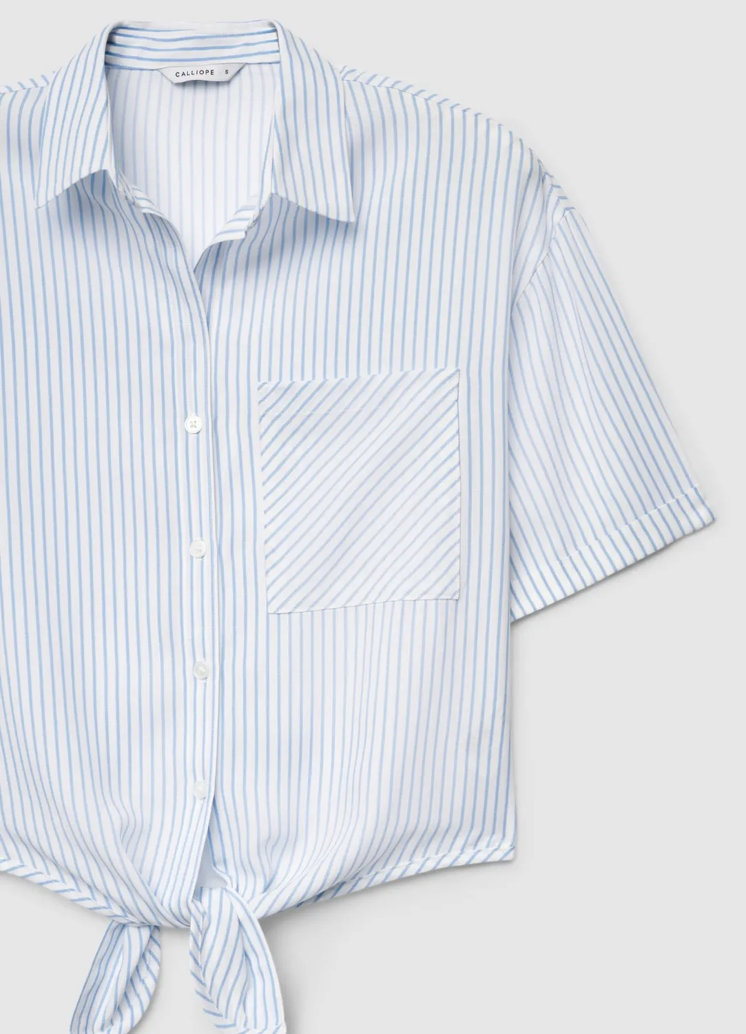Calliope chemise rayée nœud manches courtes femme