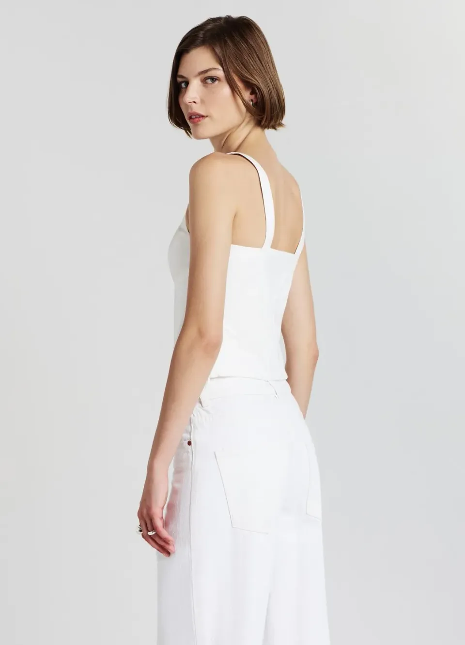 Calliope top bustier femme à baleines uni