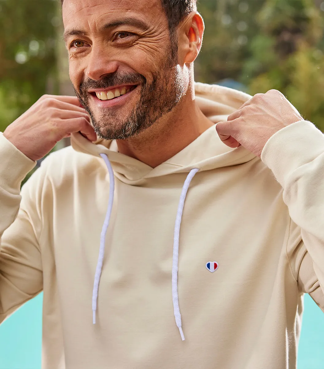 Cocorico Iconique Sweat à Capuche Homme Sable Coton