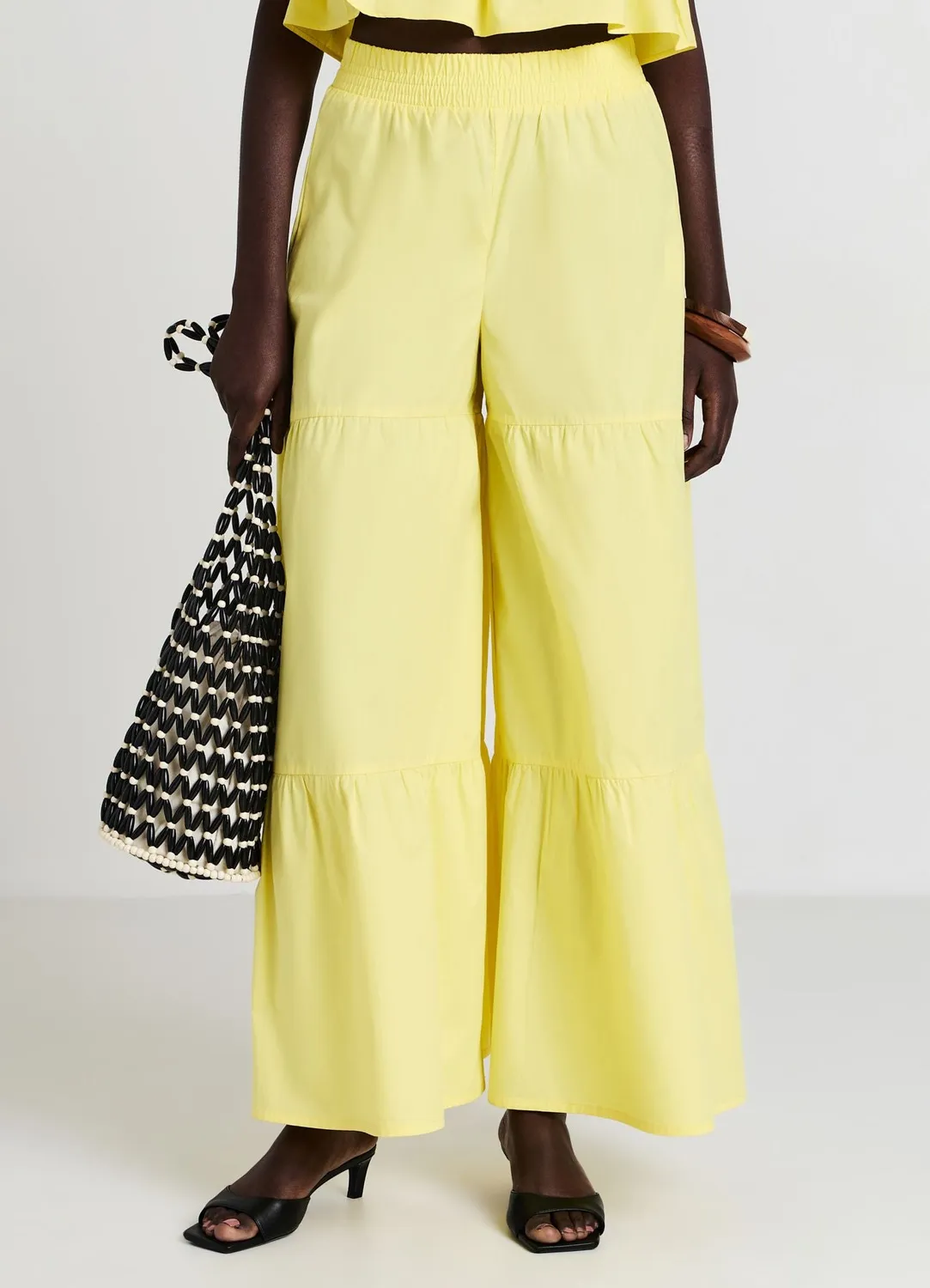 Calliope pantalon large à volants taille S coton