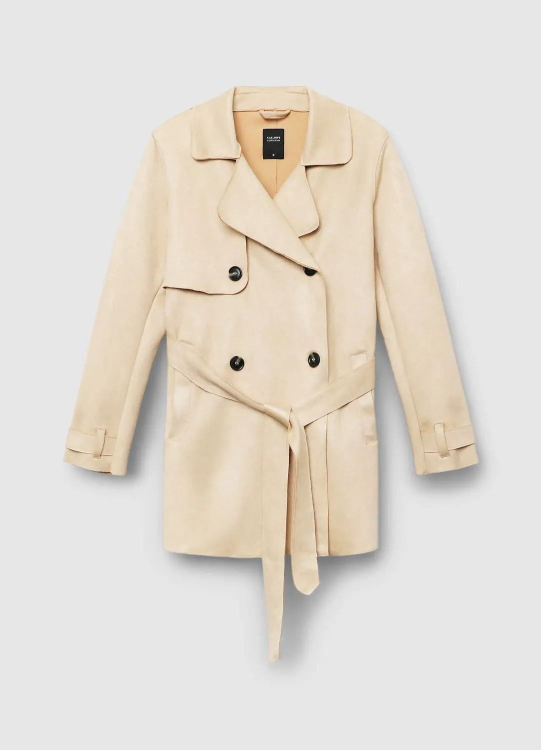 Calliope trench simil suède femme ceinture