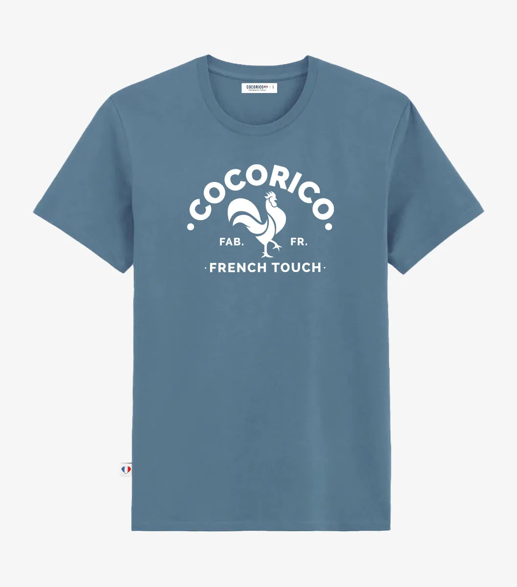 Cocorico Coq Français t-shirt homme azur coton