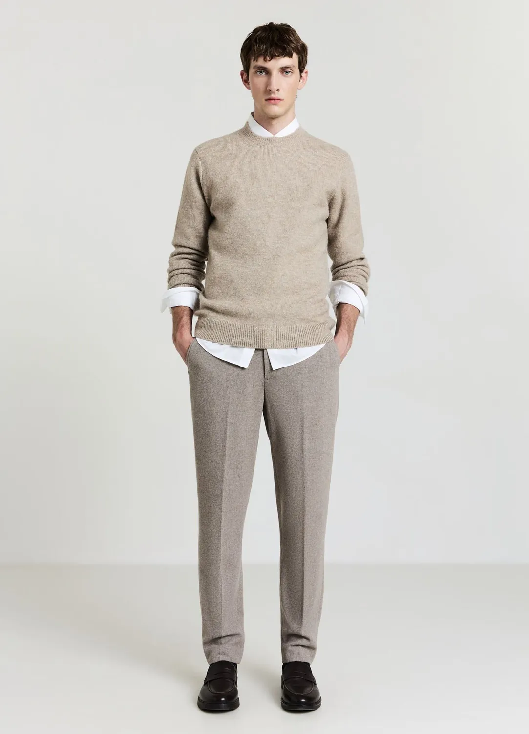 Calliope pantalon melange laine homme classique