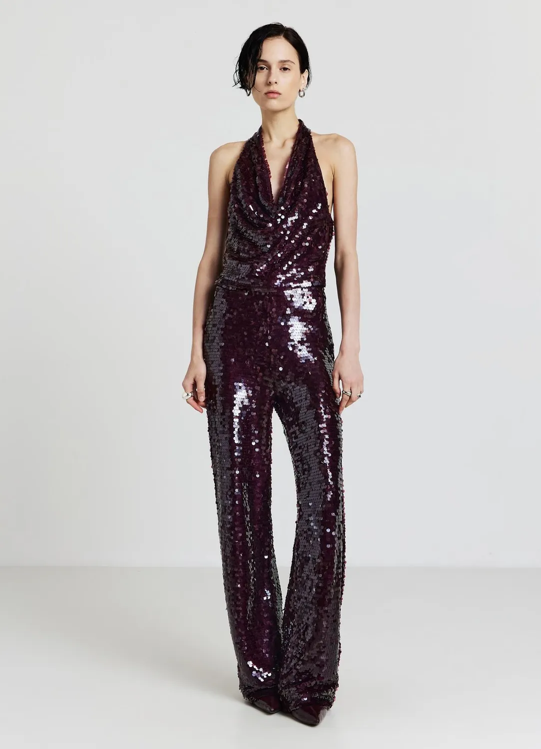 Calliope Atelier pantalon palazzo paillettes femme