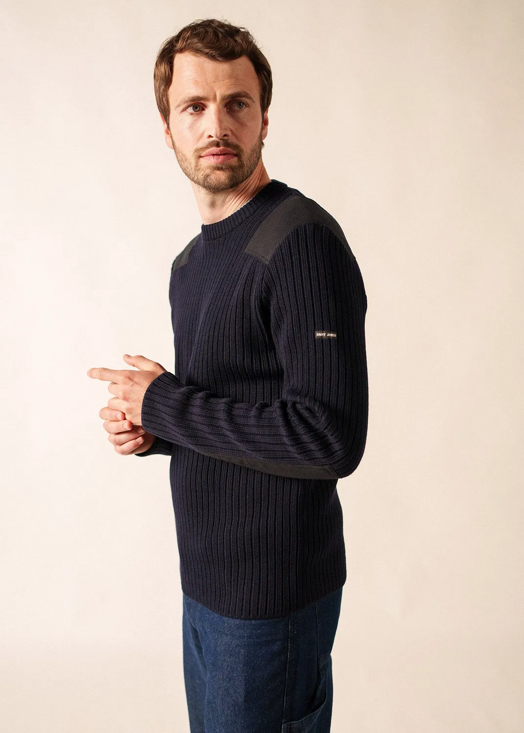 Saint James Gouvernail pull navy laine homme