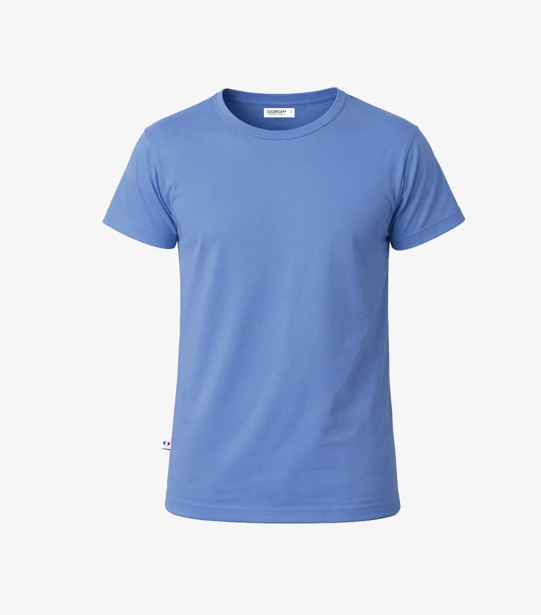 Cocorico Intemporel t-shirt pyjama homme bleu riviera coton