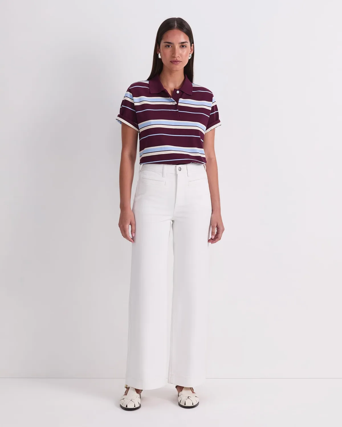 Sportscraft Tessa Wide Leg Jean jean blanc large