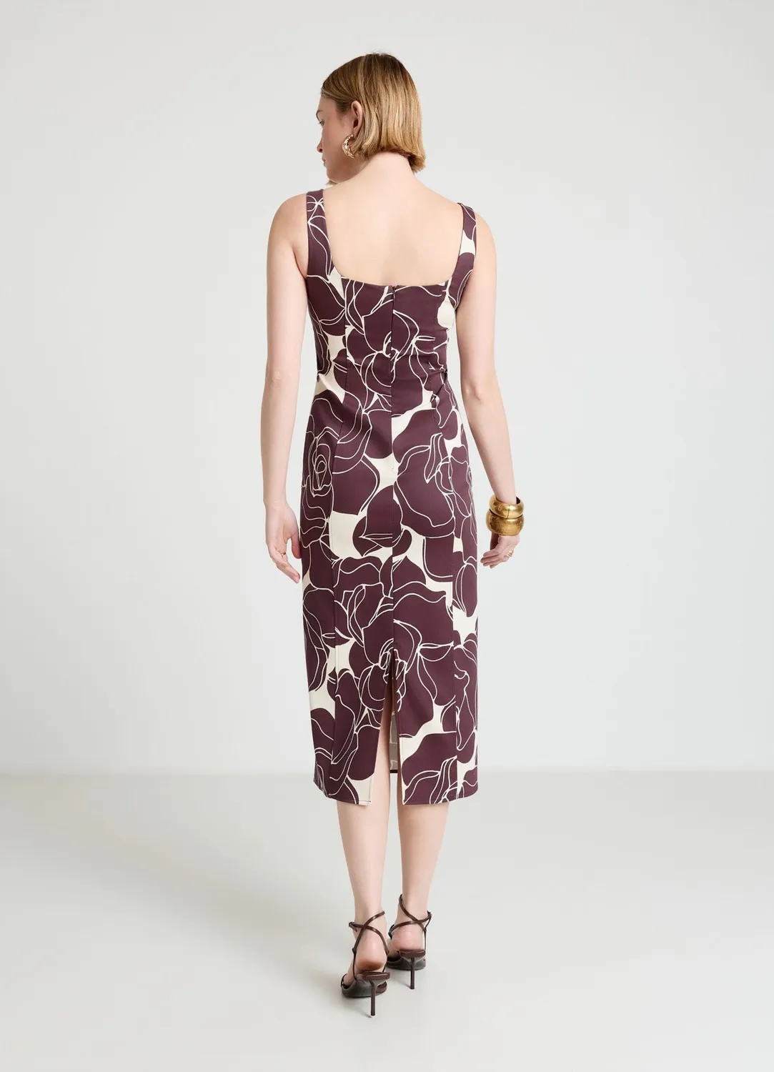 Calliope Atelier robe fourreau femme fleurs midi