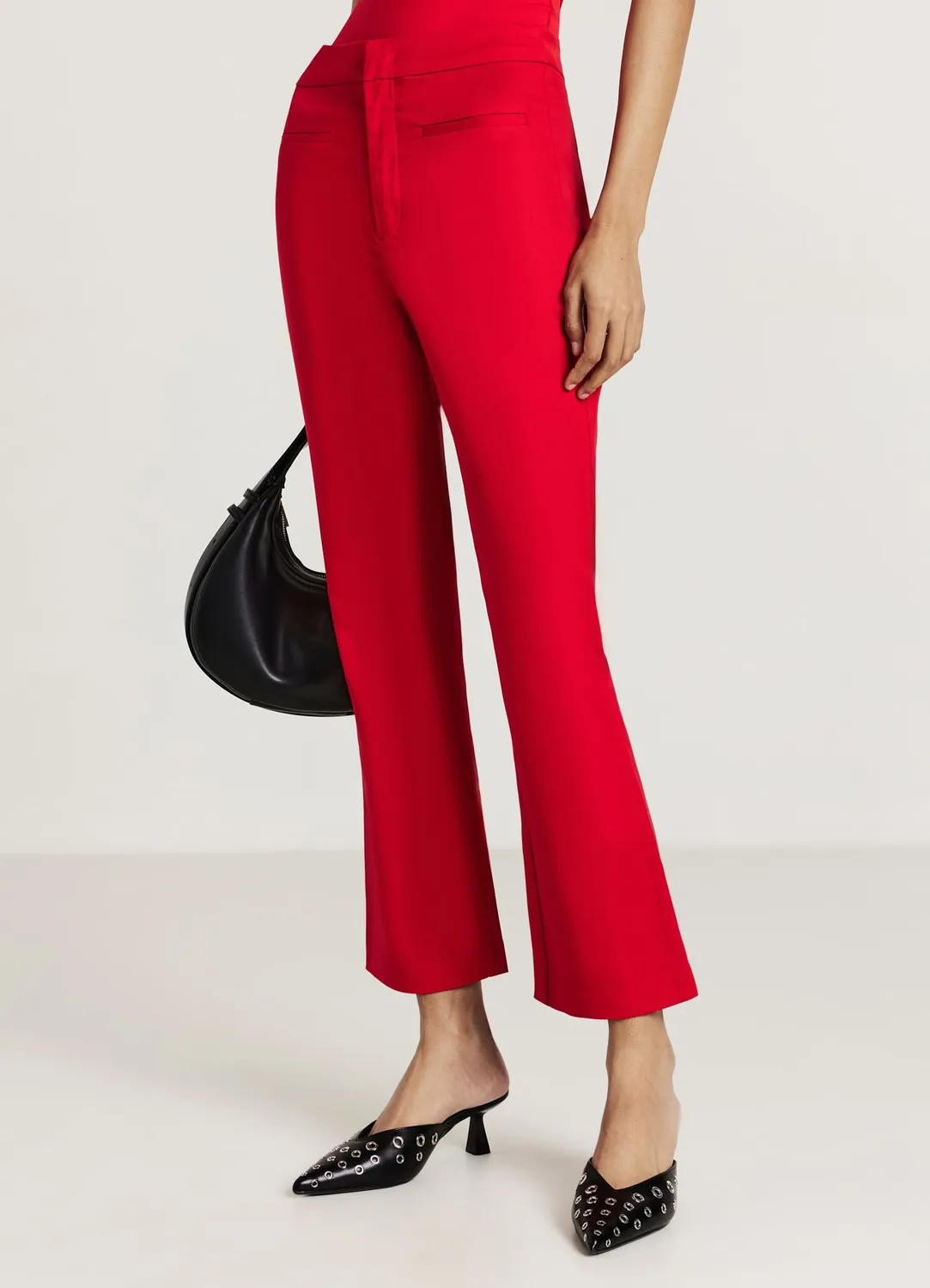 Calliope Pantalon cropped flare femme coton rasatello