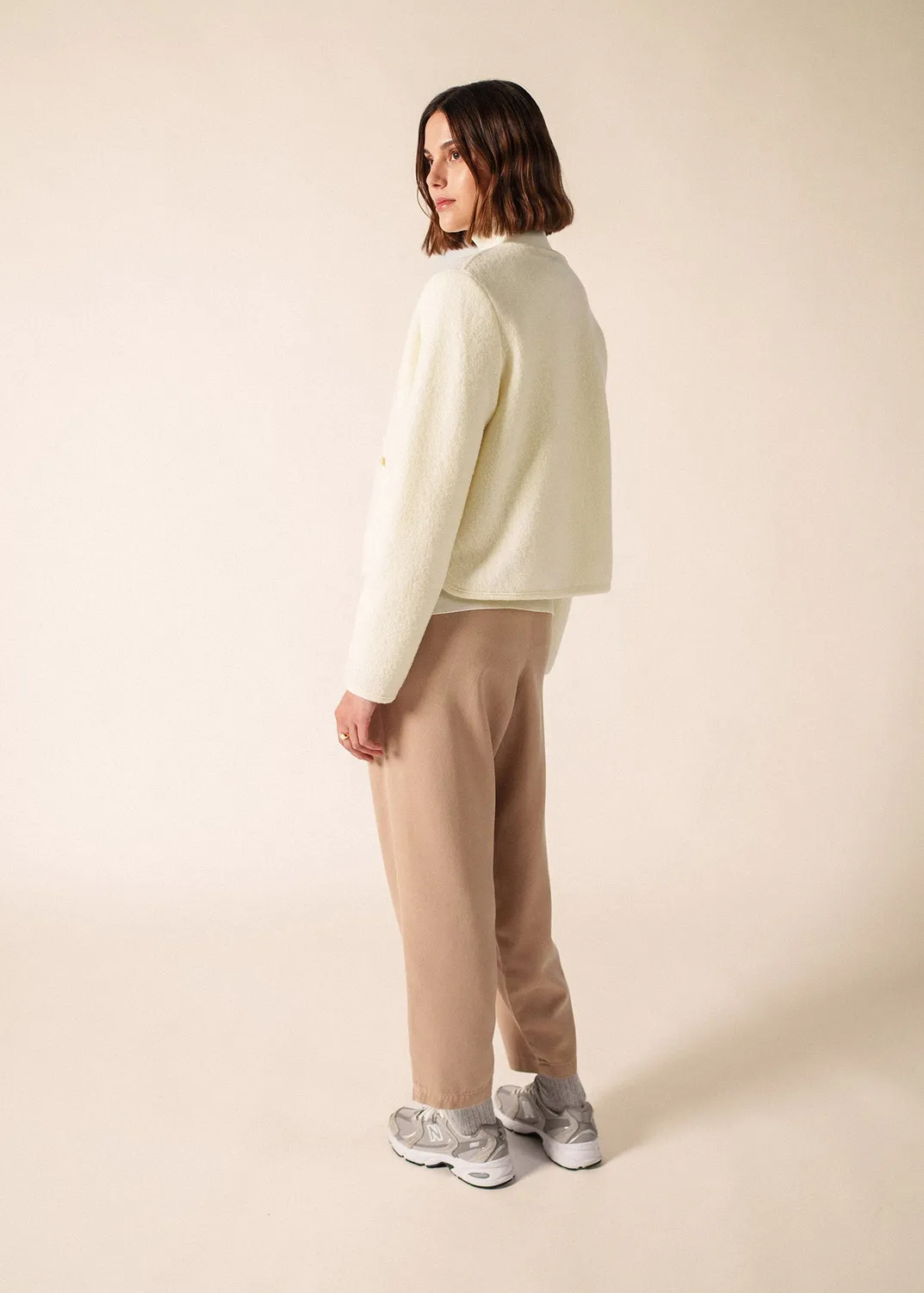 Saint James Jura veste manches longues blanc laine