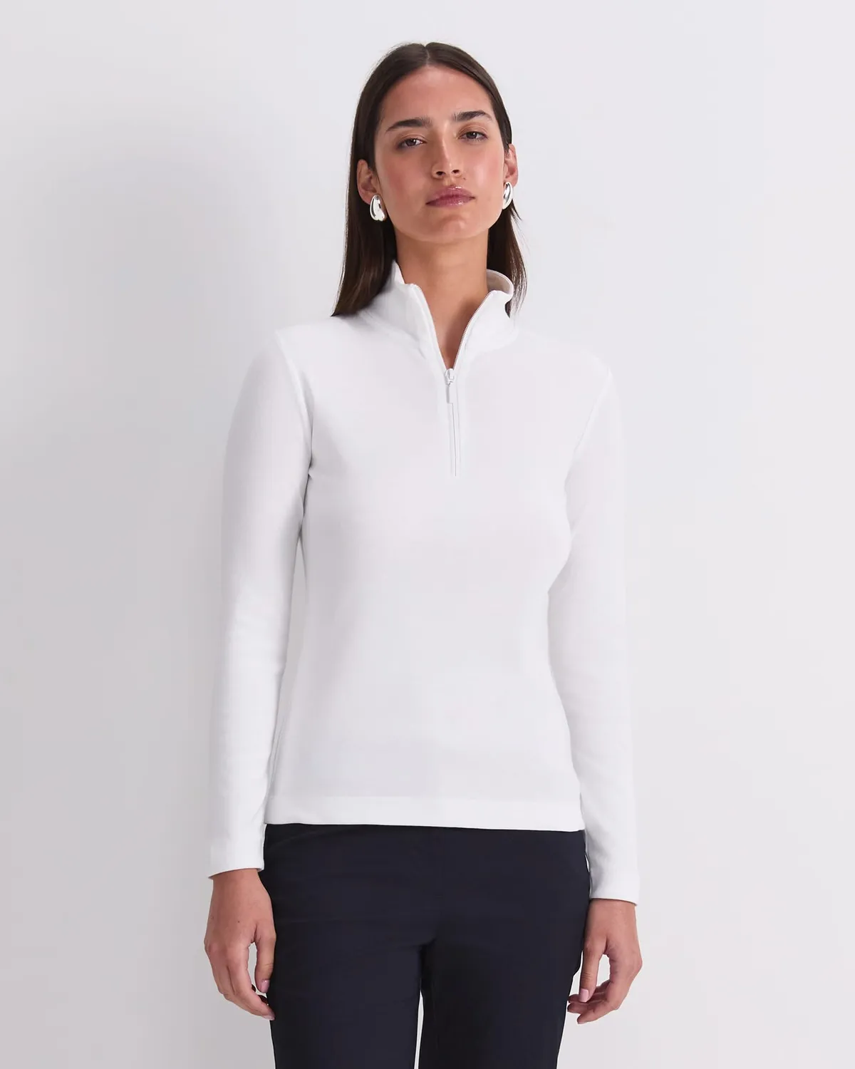 Sportscraft Lucy top col zippé coton côtelé