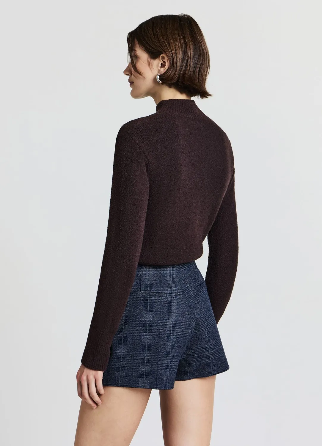 Calliope jupe-short à carreaux femme taille haute