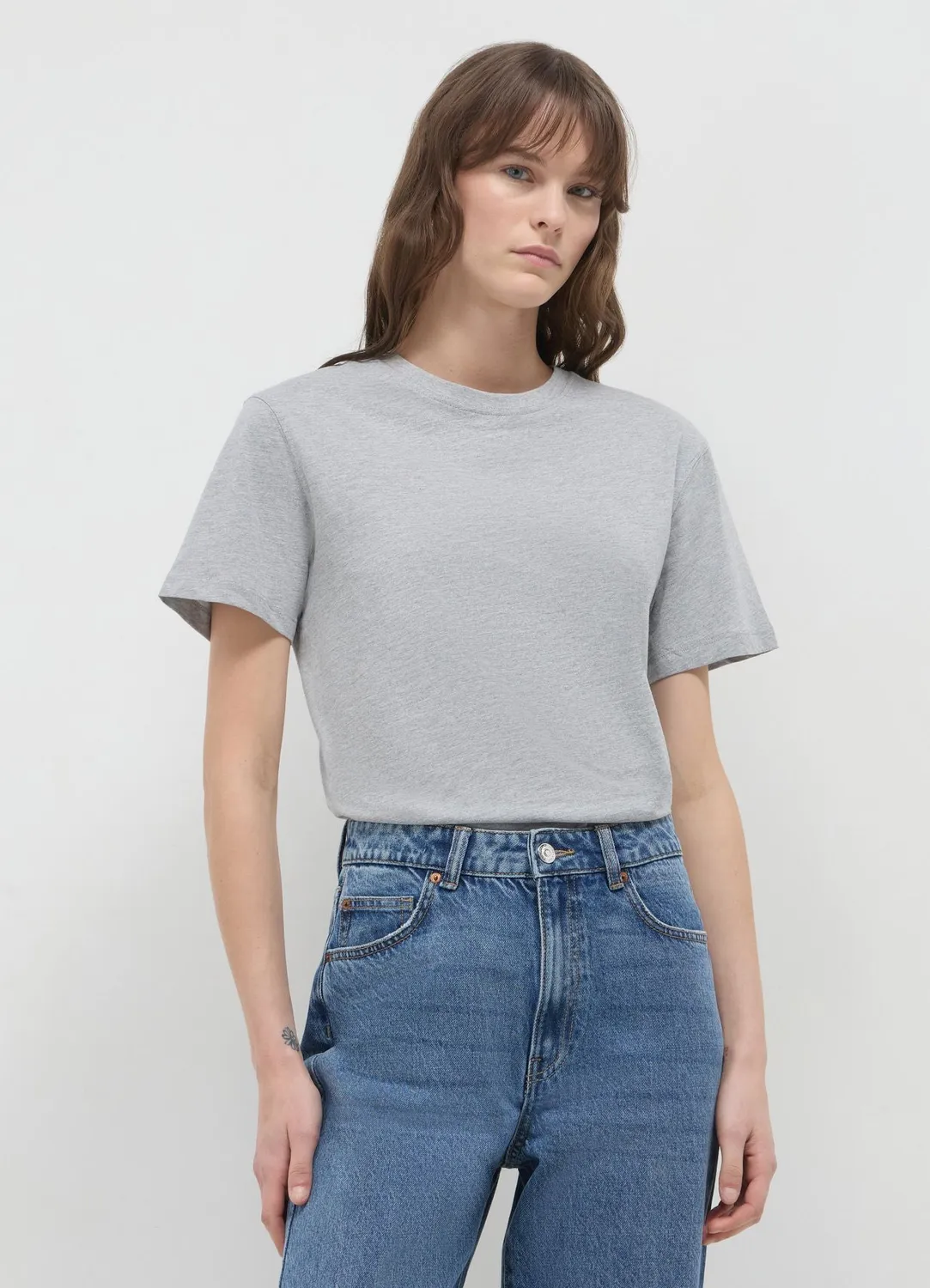 Calliope t-shirt col rond femme coton uni