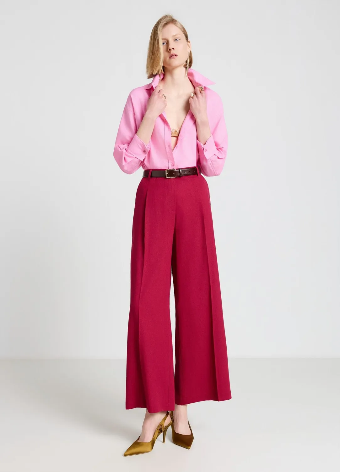 Calliope pantalon palazzo taille haute femme