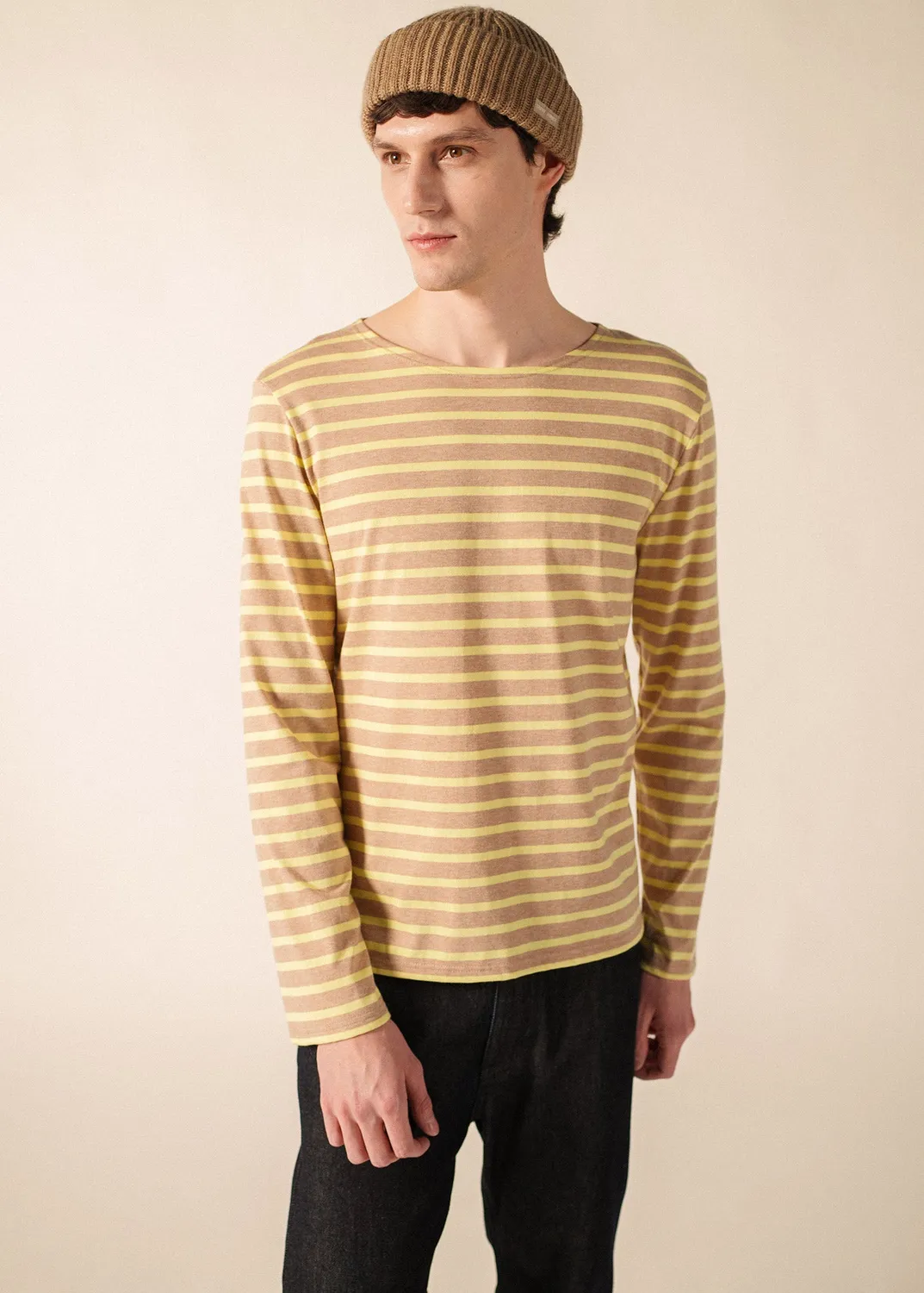 Saint James Minquiers marinière coton beige aube