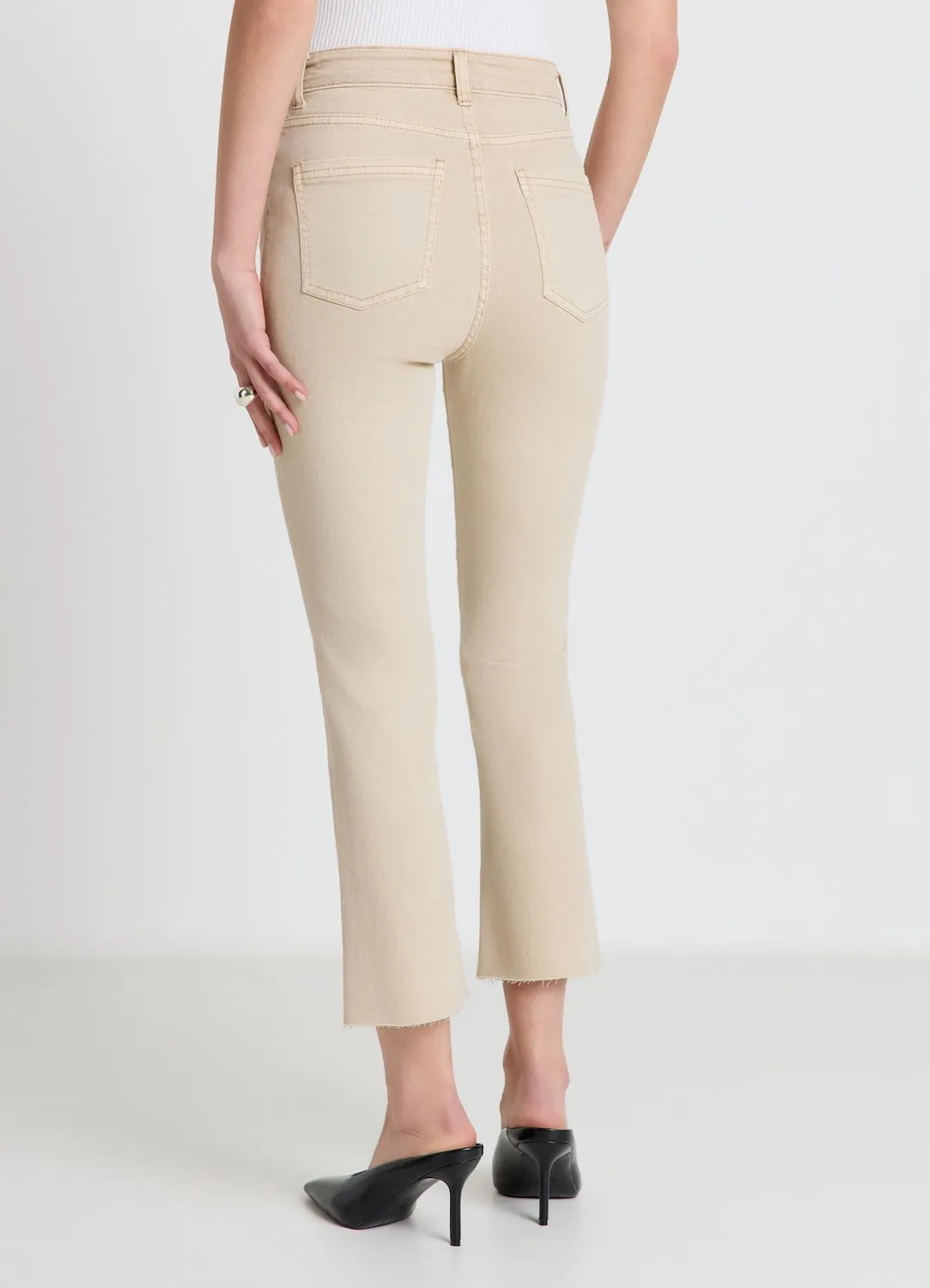 Calliope jean crop flare femme uni 5 poches