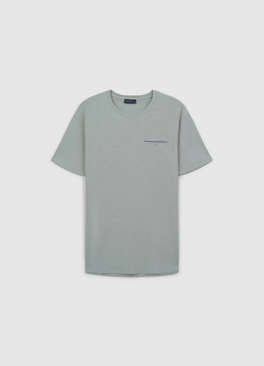 Calliope T-shirt poche homme coton col rond uni