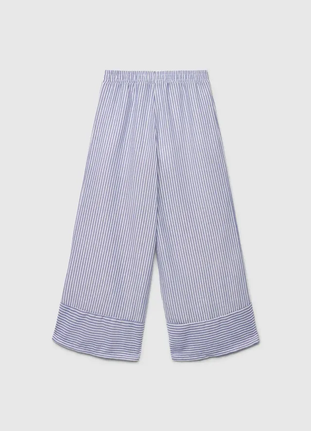 Calliope Pantalon rayures fille large taille élastique