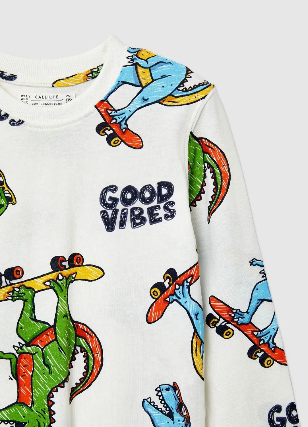 Calliope t-shirt dinosaures garçon manches longues
