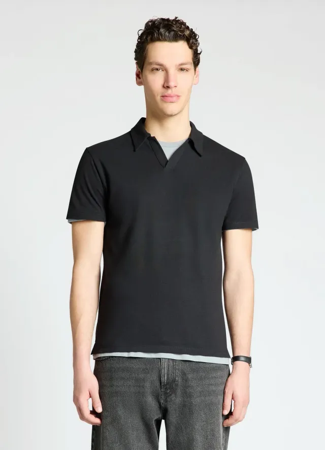 Calliope polo uni col polo manches courtes homme