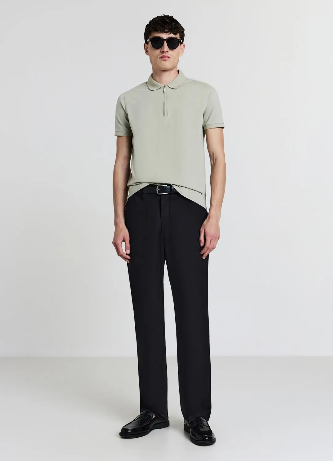 Calliope Polo half zip homme coton manches courtes