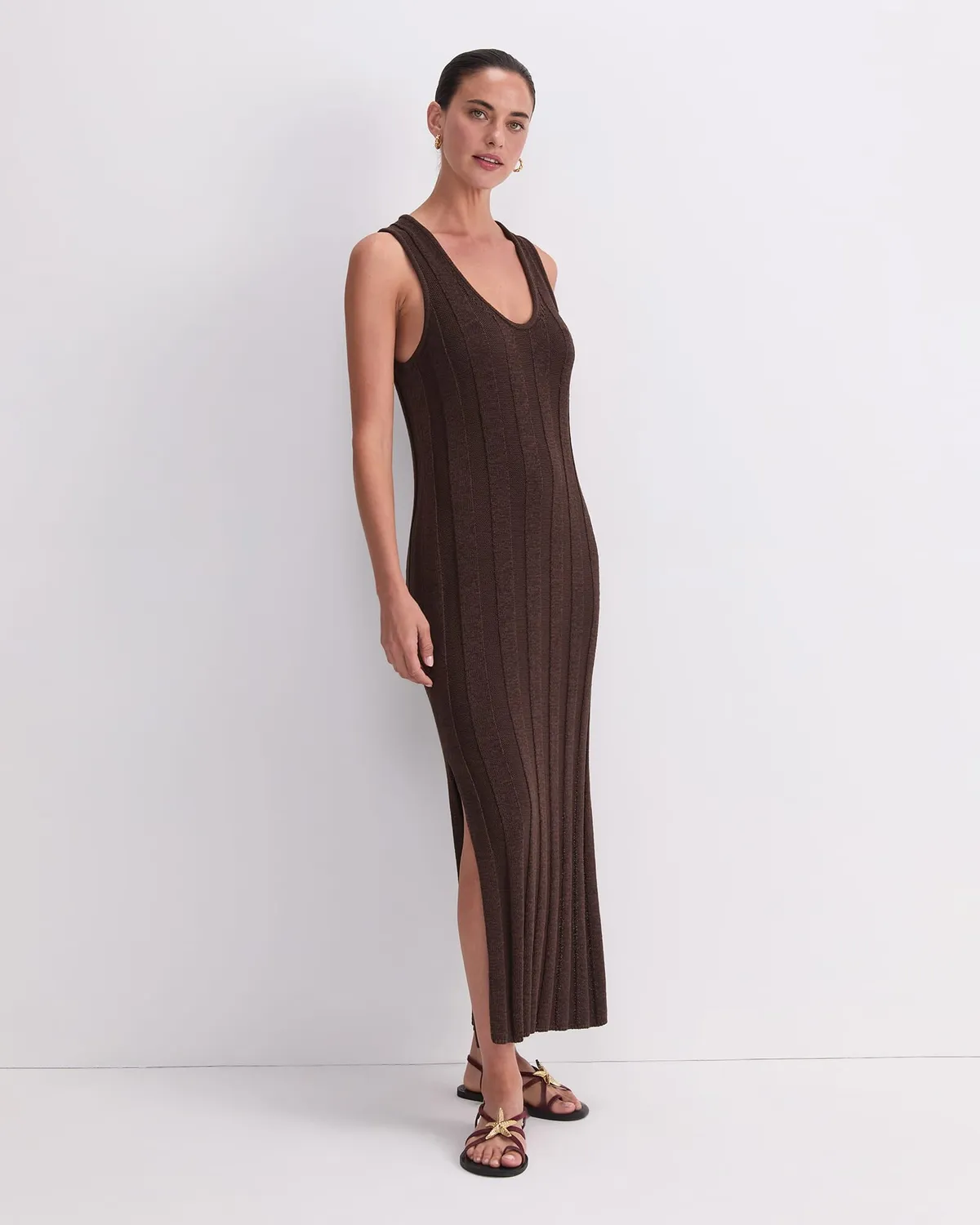 Sportscraft Josie Tape Yarn Knit robe maxi maille