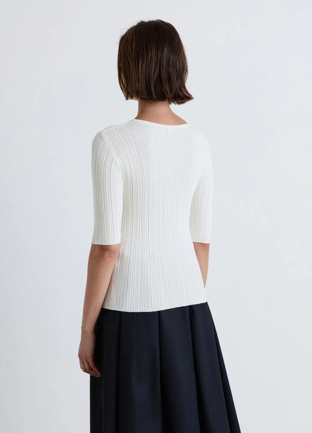 Calliope t-shirt femme côtelé manches coudes