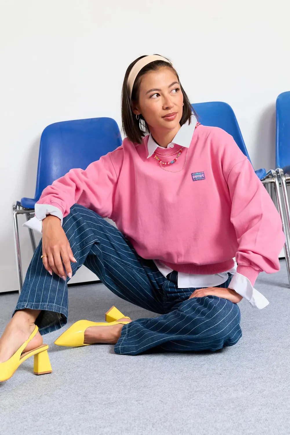Perpète Kelly sweat rose vintage coton bio