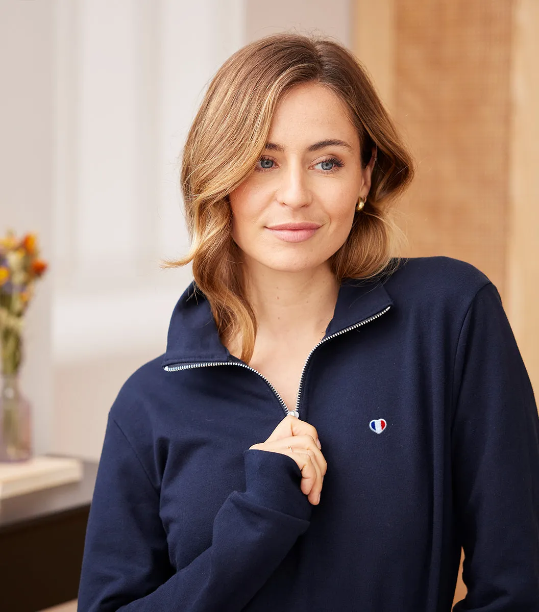 Cocorico Camionneur Iconique sweat femme marine coton