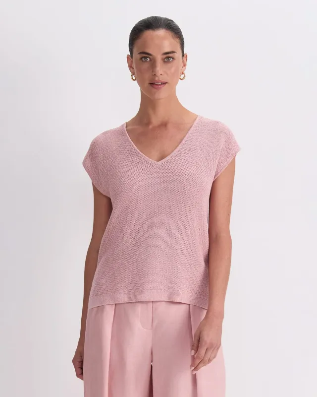 Sportscraft Luisa V-Neck top femme lin